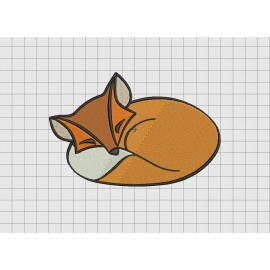 Fox Sleeping Embroidery Design in 4x4 and 5x7 Sizes