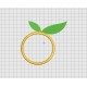 Orange Fruit Applique Embroidery Design in 3x3 4x4 5x5 and 6x6 Sizes