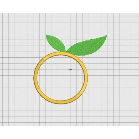 Orange Fruit Applique Embroidery Design in 3x3 4x4 5x5 and 6x6 Sizes