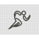Running Person Applique Embroidery Design in 4x4 5x5 and 6x6 Sizes