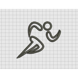 Running Person Applique Embroidery Design in 4x4 5x5 and 6x6 Sizes