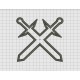 Crossed Swords Applique Embroidery Design in 4x4 5x5 6x6 and 7x7 Sizes