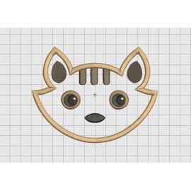 Chipmunk Face Applique Embroidery Design in 3x3 4x4 5x5 and 6x6 Sizes