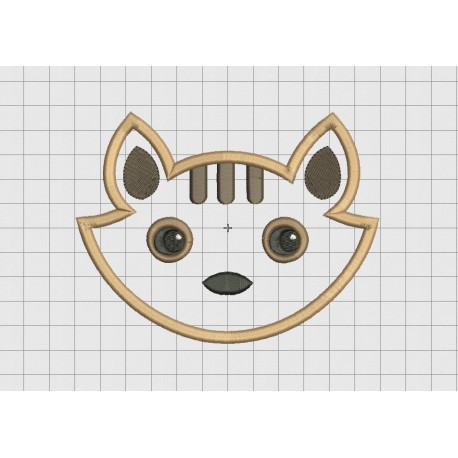 Chipmunk Face Applique Embroidery Design in 3x3 4x4 5x5 and 6x6 Sizes