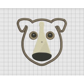 Long Snout Dog Canine Applique Embroidery Design in 3x3 4x4 5x5 and 6x6 Sizes