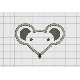 Mouse Rat Face Applique Embroidery Design in 3x3 4x4 and 5x7 Sizes
