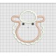 Sheep Face Applique Embroidery Design in 3x3 4x4 5x5 and 6x6 Sizes
