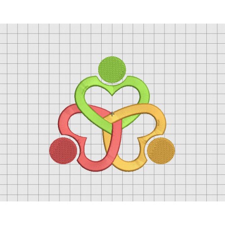 Hearts Intertwined Embroidery Design in 3x3 4x4 5x5 and 6x6 Sizes