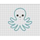 Octopus Smile Squid Applique Embroidery Design in 3x3 4x4 5x5 and 6x6 Sizes