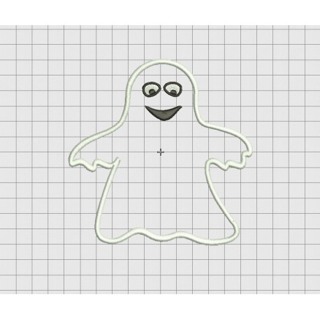 Ghost Happy Halloween Applique Embroidery Design in 4x4 5x5 and 6x6 Sizes