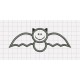 Bat Smile Halloween Applique Embroidery Design in 4x4 and 5x7 Sizes