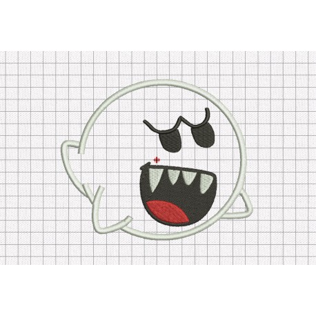 Boo Ghost Halloween Applique Embroidery Design in 3x3 4x4 5x5 and 6x6 Sizes