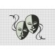 Theatre Mask Embroidery Design in 4x4 and 5x7 Sizes