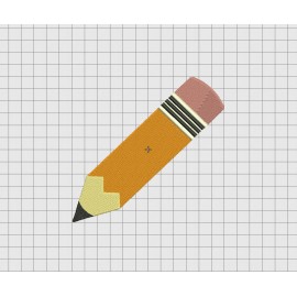 Pencil Number 2 Embroidery Design in 3x3 4x4 5x5 and 6x6 Sizes