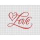 Love Heart Fancy Script Embroidery Design in 3x3 4x4 and 5x7 Sizes