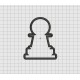 Chess Pawn Piece Applique Embroidery Design in 4x4 5x5 and 6x6 Sizes