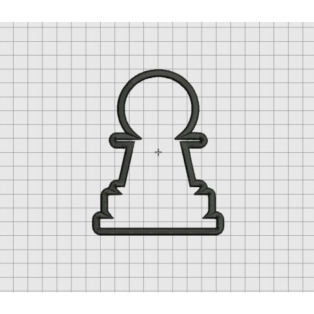 Chess Pawn Piece Applique Embroidery Design in 4x4 5x5 and 6x6 Sizes