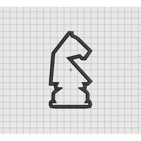 Chess Knight Piece Applique Embroidery Design in 4x4 5x5 and 6x6 Sizes