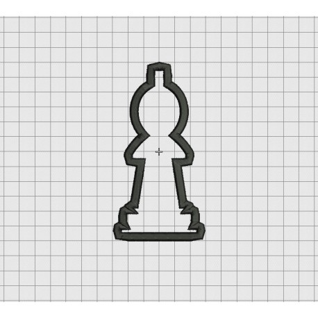 Chess Bishop Piece Applique Embroidery Design in 4x4 5x5 and 6x6 Sizes