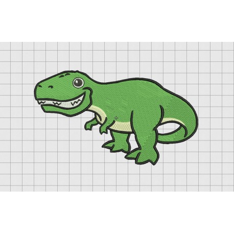 Tyrannosaurus Rex T-rex Dinosaur Embroidery Design in 4x4 5x5 6x6 and 7x7" Sizes