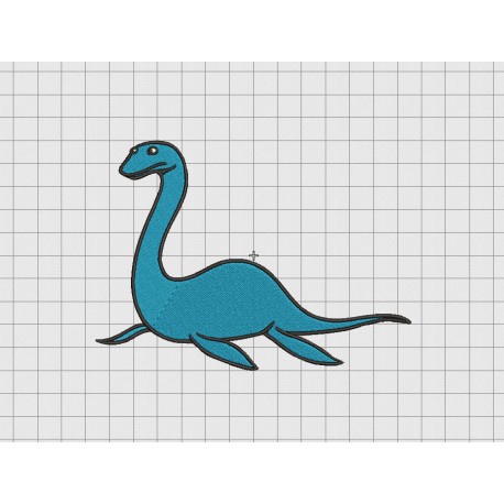 Loch Ness Monster Nessie Embroidery Design in 4x4 and 5x7 Sizes