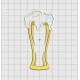 Beer Pint and Foam Applique Embroidery Design in 3x3 4x4 5x5 and 6x6 Sizes