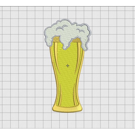 Beer Pint and Foam Embroidery Design in 2x2 3x3 4x4 5x5 and 6x6 Sizes