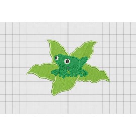 Frog on Lilypad Embroidery Design in 3x3 4x4 5x5 and 6x6 Sizes