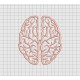 Brain Cerebrum Applique Embroidery Design in 3x3 4x4 5x5 6x6 and 7x7 Sizes