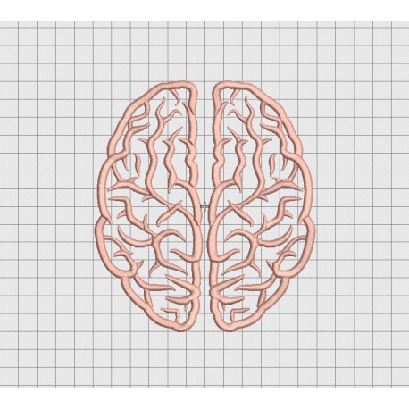 Brain Cerebrum Applique Embroidery Design in 3x3 4x4 5x5 6x6 and 7x7 Sizes