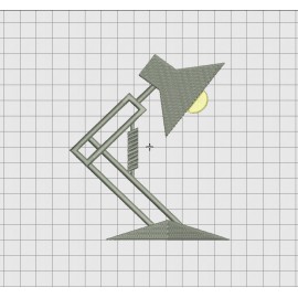 Desk Lamp Full Stitch Embroidery Design in 3x3 4x4 5x5 and 6x6
