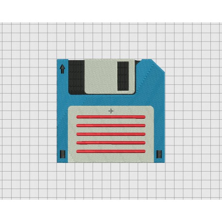 Floppy Disk Embroidery Design in 3x3 4x4 5x5 and 6x6 Sizes