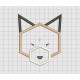 Fox Dog Coyote Polygon Style Applique Embroidery Design in 4x4 5x5 and 6x6 Sizes