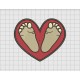 Heart with Feet Embroidery Design in 3x3 4x4 5x5 and 6x6 Sizes