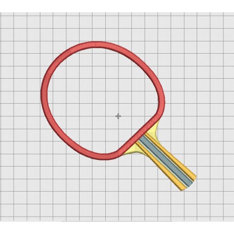 Table Tennis Racquet Applique Embroidery Design in 3x3 4x4 5x5 and 6x6 Sizes