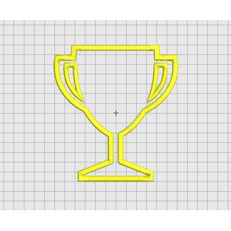 Trophy Cup Applique Embroidery Design in 3x3 4x4 5x5 6x6 and 7x7 Sizes