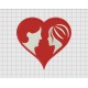 Heart Romance Couple Embroidery Design in 3x3 4x4 5x5 and 6x6 Sizes