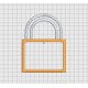 Padlock Shackle Applique Embroidery Design in 3x3 4x4 5x5 6x6 and 7x7 Sizes
