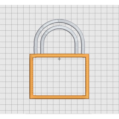 Padlock Shackle Applique Embroidery Design in 3x3 4x4 5x5 6x6 and 7x7 Sizes