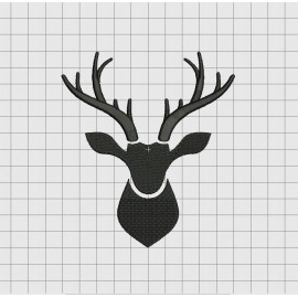 Deer Buck 2 Silhouette Embroidery Design in 2x2 3x3 4x4 5x5 and 6x6 Sizes