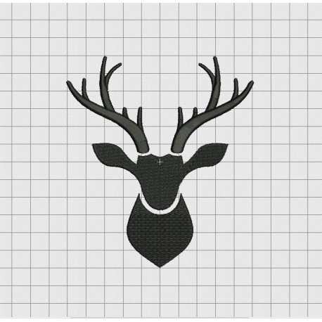 Deer Buck 2 Silhouette Embroidery Design in 2x2 3x3 4x4 5x5 and 6x6 Sizes
