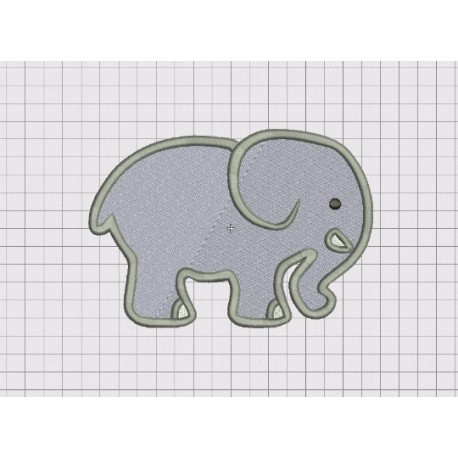 Elephant Profile Embroidery Design in 2x2 3x3 4x4 5x5 and 6x6 Sizes