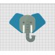 Elephant Head with Tusk Embroidery Design in 3x3 4x4 5x5 and 6x6 Sizes