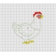 Hen Chicken Applique Embroidery Design in 4x4 5x5 and 6x6 Sizes