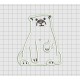 Polar Bear Applique Embroidery Design in 3x3 4x4 5x5 and 6x6 Sizes