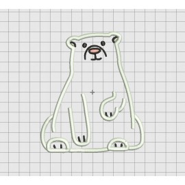 Polar Bear Applique Embroidery Design in 3x3 4x4 5x5 and 6x6 Sizes