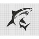 Shark Outline Embroidery Design in 3x3 4x4 5x5 and 6x6 Sizes