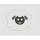 Sheep Fluffy Applique Embroidery Design in 3x3 4x4 5x5 and 6x6 Sizes