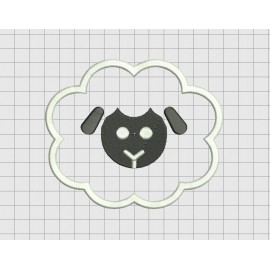 Sheep Fluffy Applique Embroidery Design in 3x3 4x4 5x5 and 6x6 Sizes