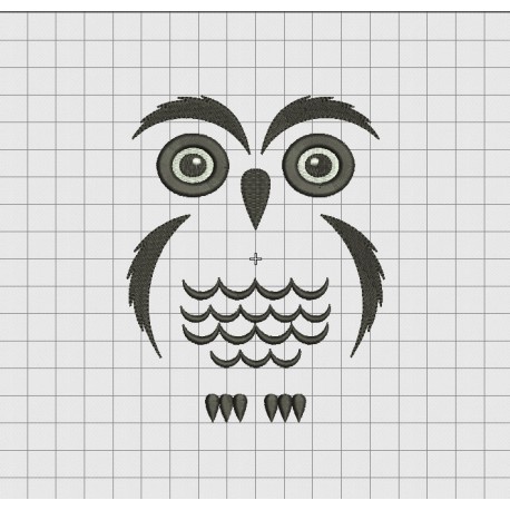 Owl No Outline Full Stitch Embroidery Design in 3x3 4x4 5x5 and 6x6 Sizes